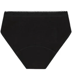 Slip menstruel fille coton bio Noir Flux très abondant Dim My Protect