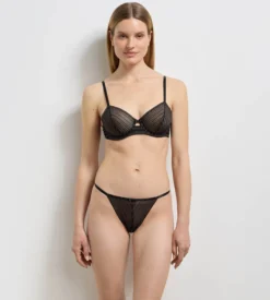 Soutien-gorge à armatures dentelles noir rayé Holiday