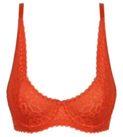 Soutien-gorge à armatures en dentelle florale Rouge Feu Daily Dentelle