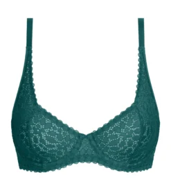 Soutien-gorge à armatures en dentelle florale vert Daily Dentelle