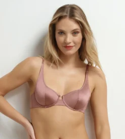 Soutien-gorge balconnet à armatures en dentelle Marron Chocolove