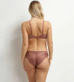 Soutien-gorge balconnet à armatures en dentelle Marron Chocolove