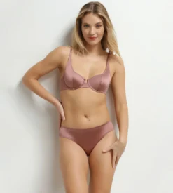 Soutien-gorge balconnet à armatures en dentelle Marron Chocolove
