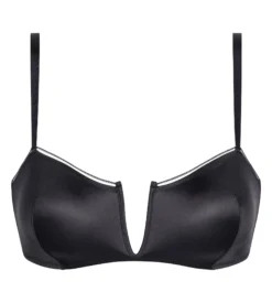 Soutien-gorge bandeau à armatures microfibre satinée Gris Dim Chéri