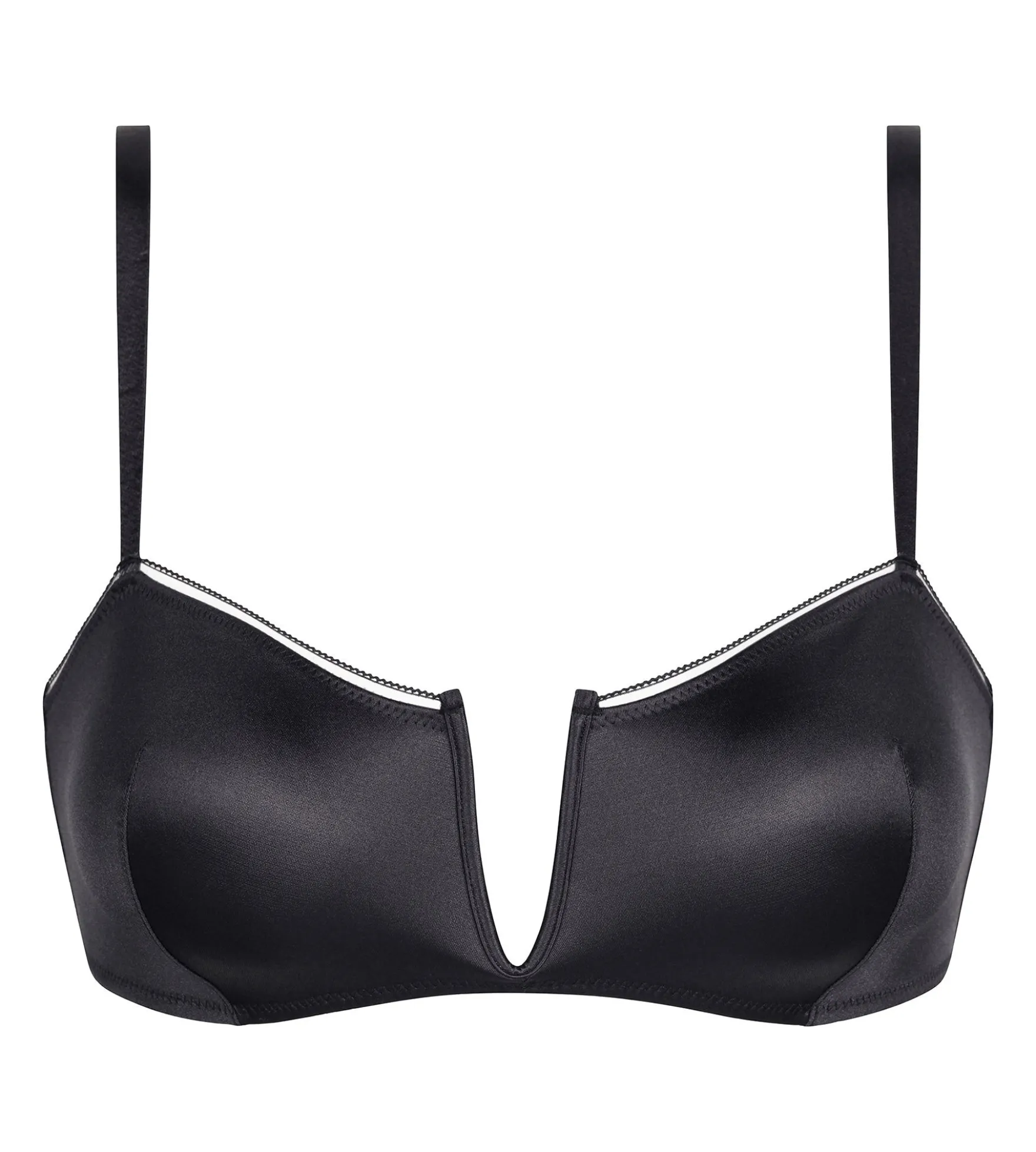 Soutien-gorge bandeau à armatures microfibre satinée Gris Dim Chéri