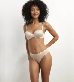Soutien-gorge bandeau à bretelles amovibles en microfibre nude Dim