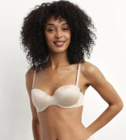 Soutien-gorge bandeau à bretelles amovibles en microfibre nude Dim
