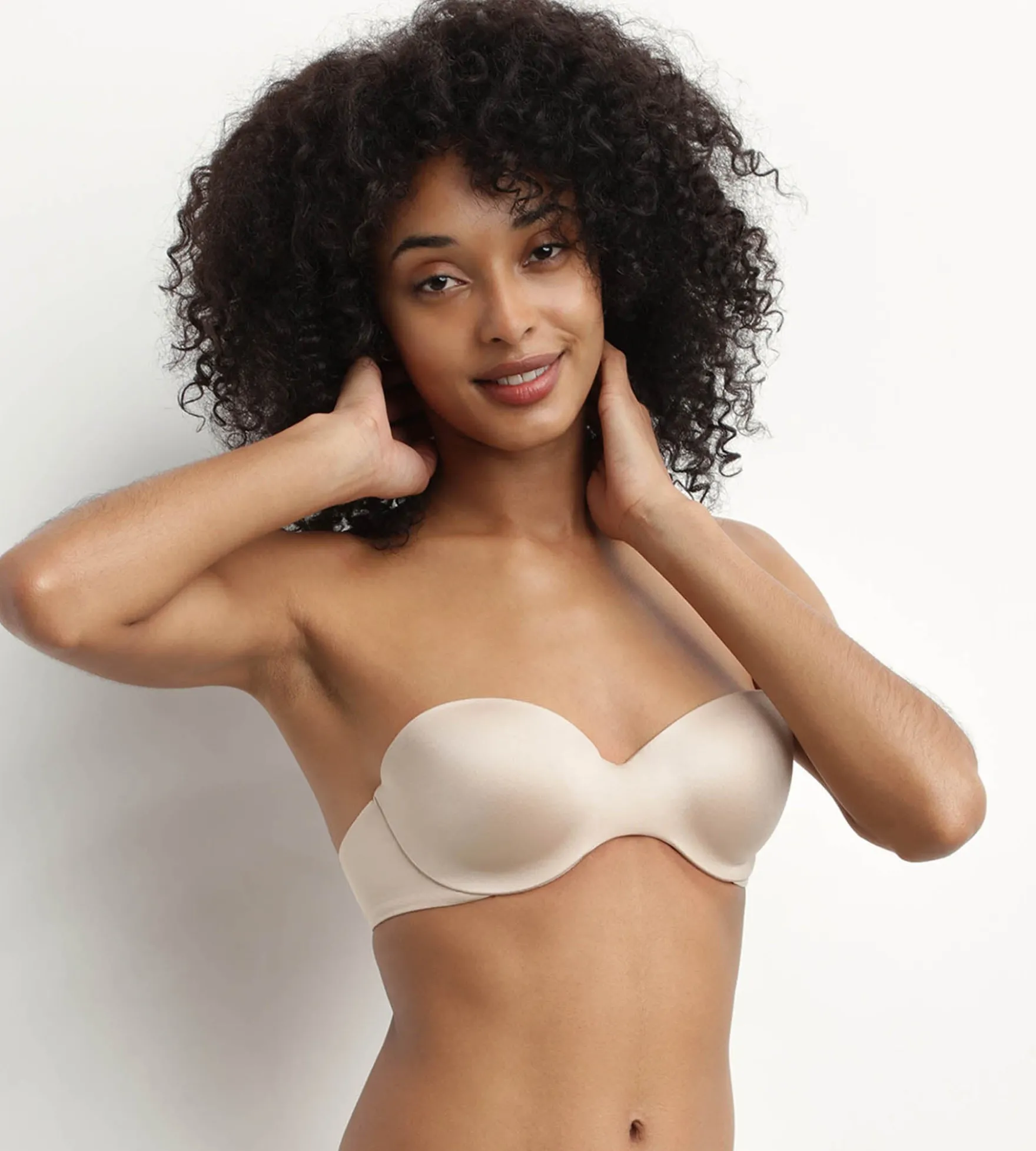 Soutien-gorge bandeau à bretelles amovibles en microfibre nude Dim