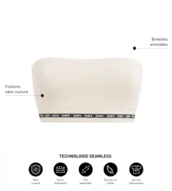 Soutien-gorge bandeau en modal polyamide Beige sans armature Dim Icons Seamless