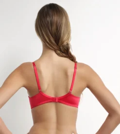 Soutien-gorge corbeille en microfibre satinée Rouge Dim Chéri