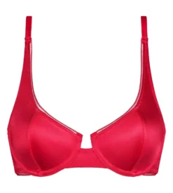 Soutien-gorge corbeille en microfibre satinée Rouge Dim Chéri