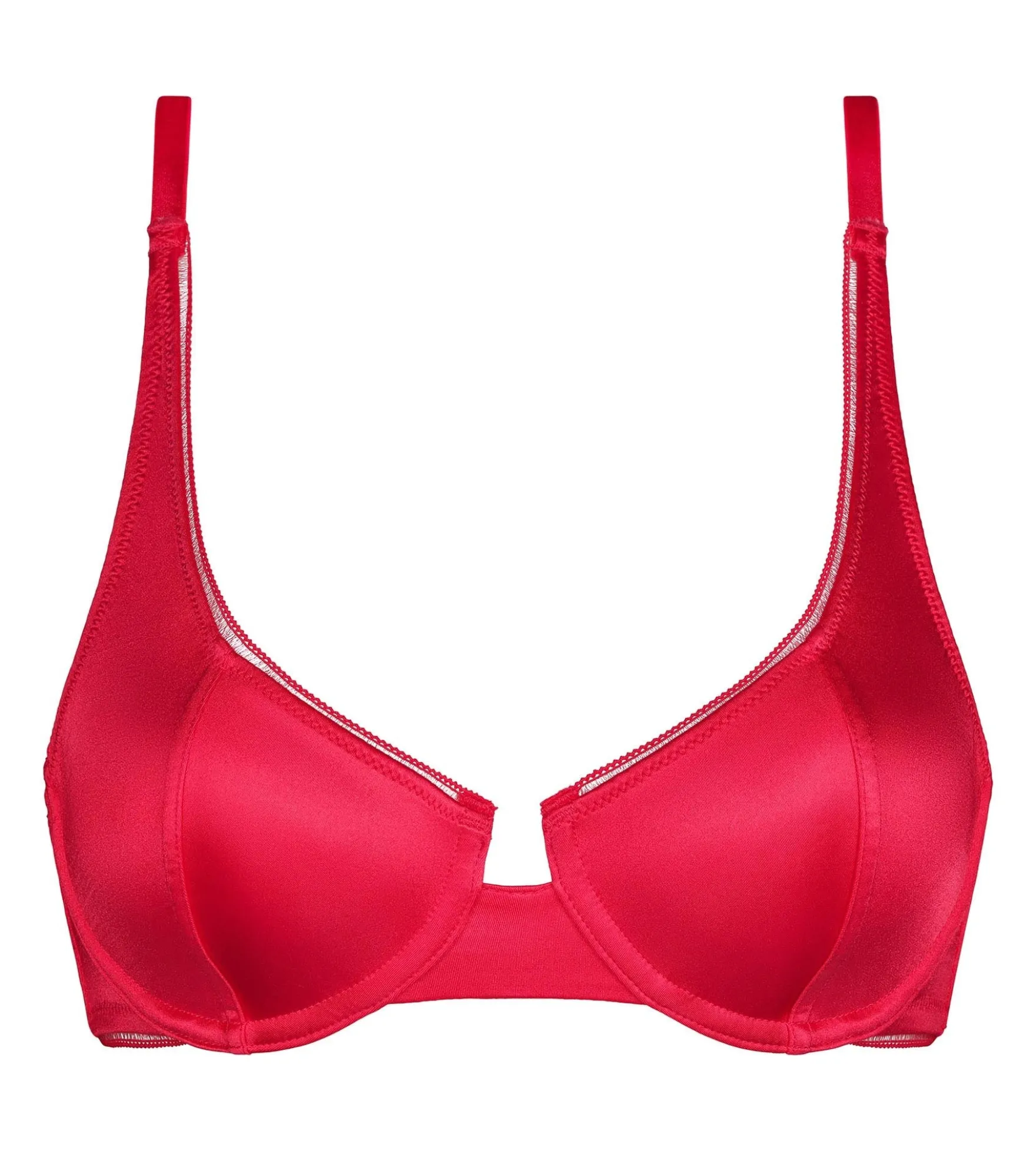 Soutien-gorge corbeille en microfibre satinée Rouge Dim Chéri