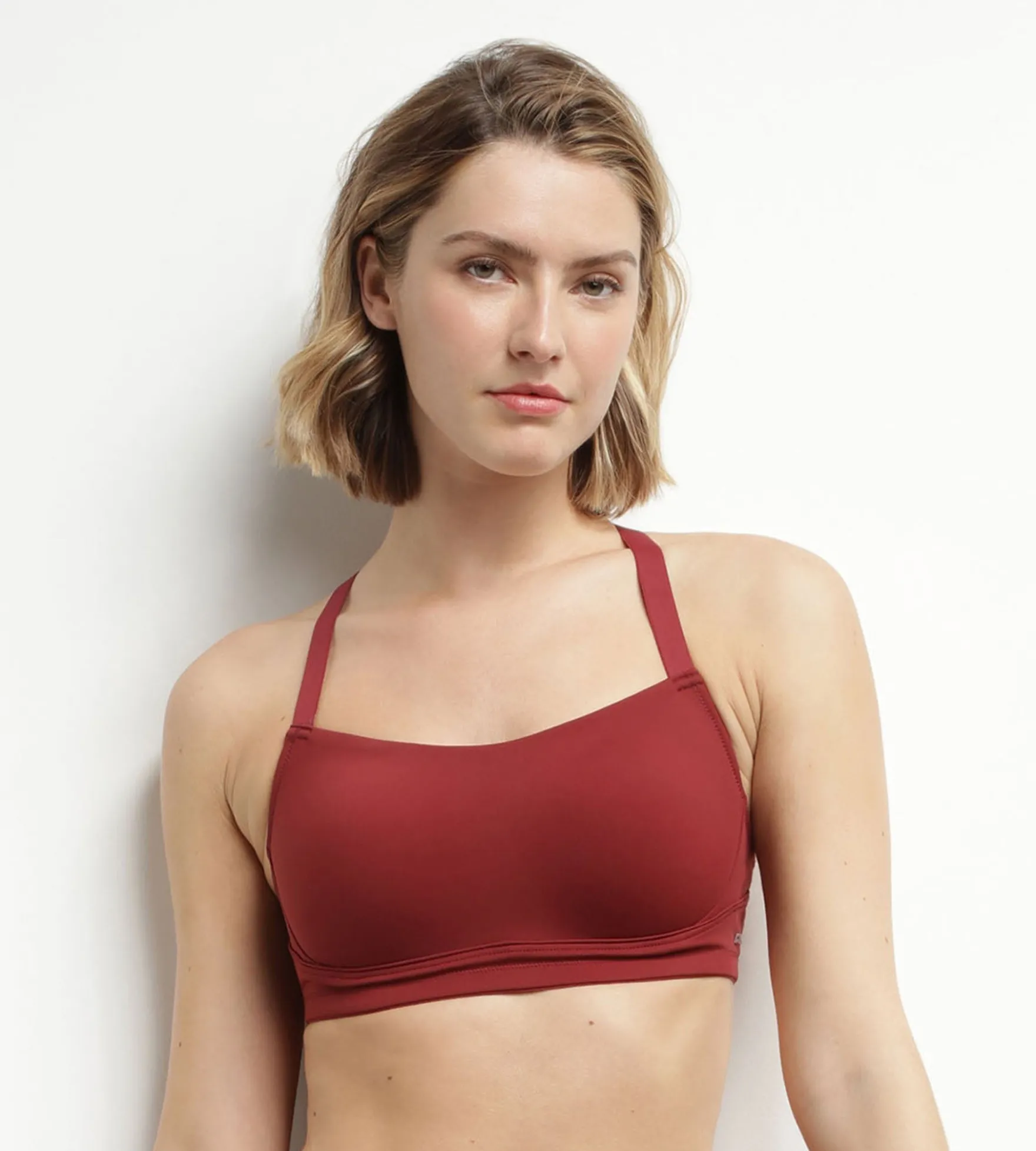 Soutien-gorge de sport en microfibre sculptante Bordeaux Dim Move