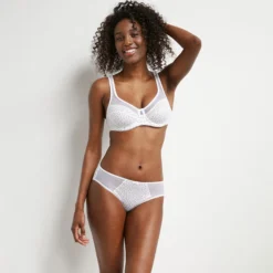 Soutien-gorge emboitant en coton bio et tulle motif pois Generous