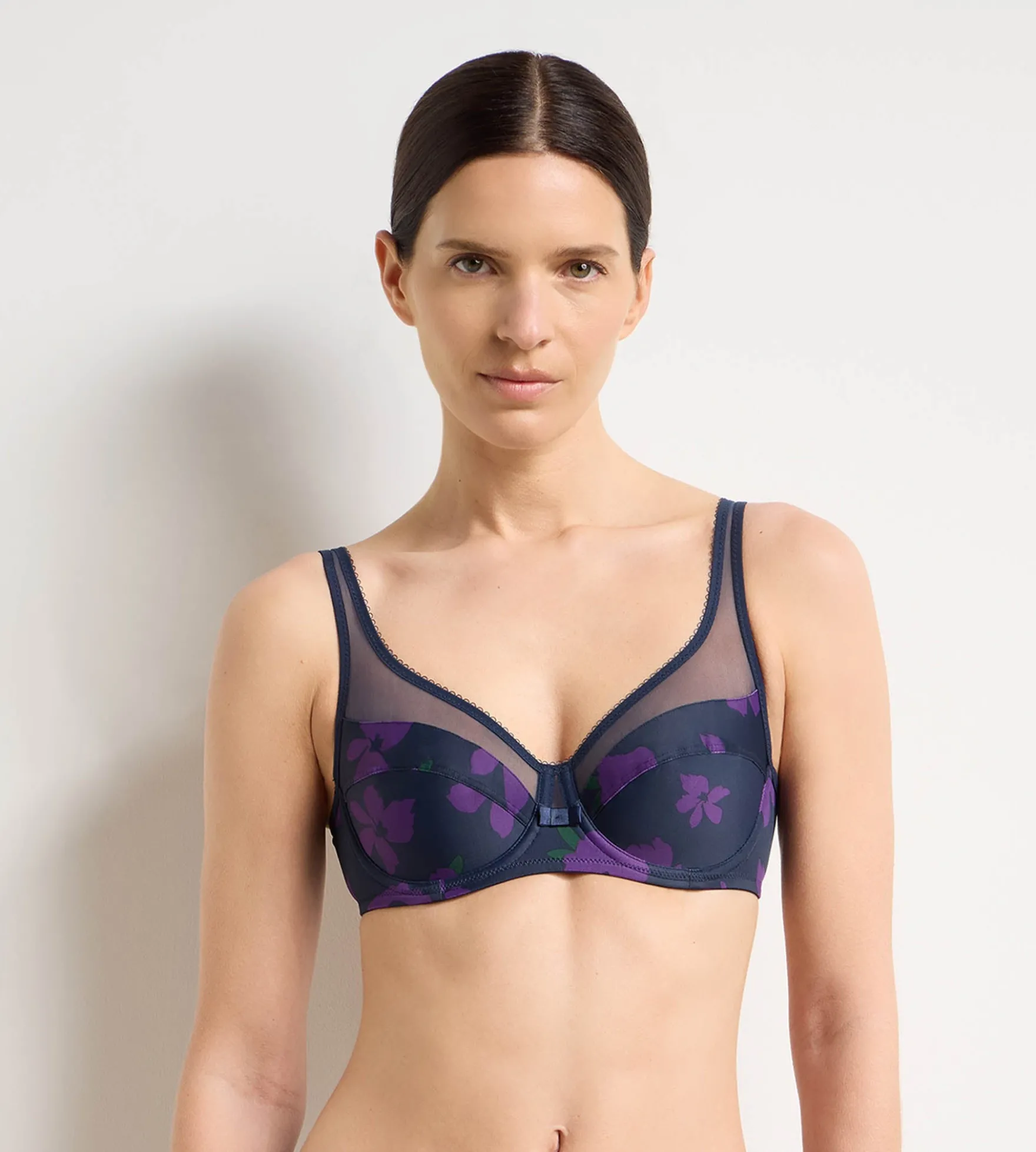 Soutien-gorge emboîtant à armatures floral violet Generous Classic