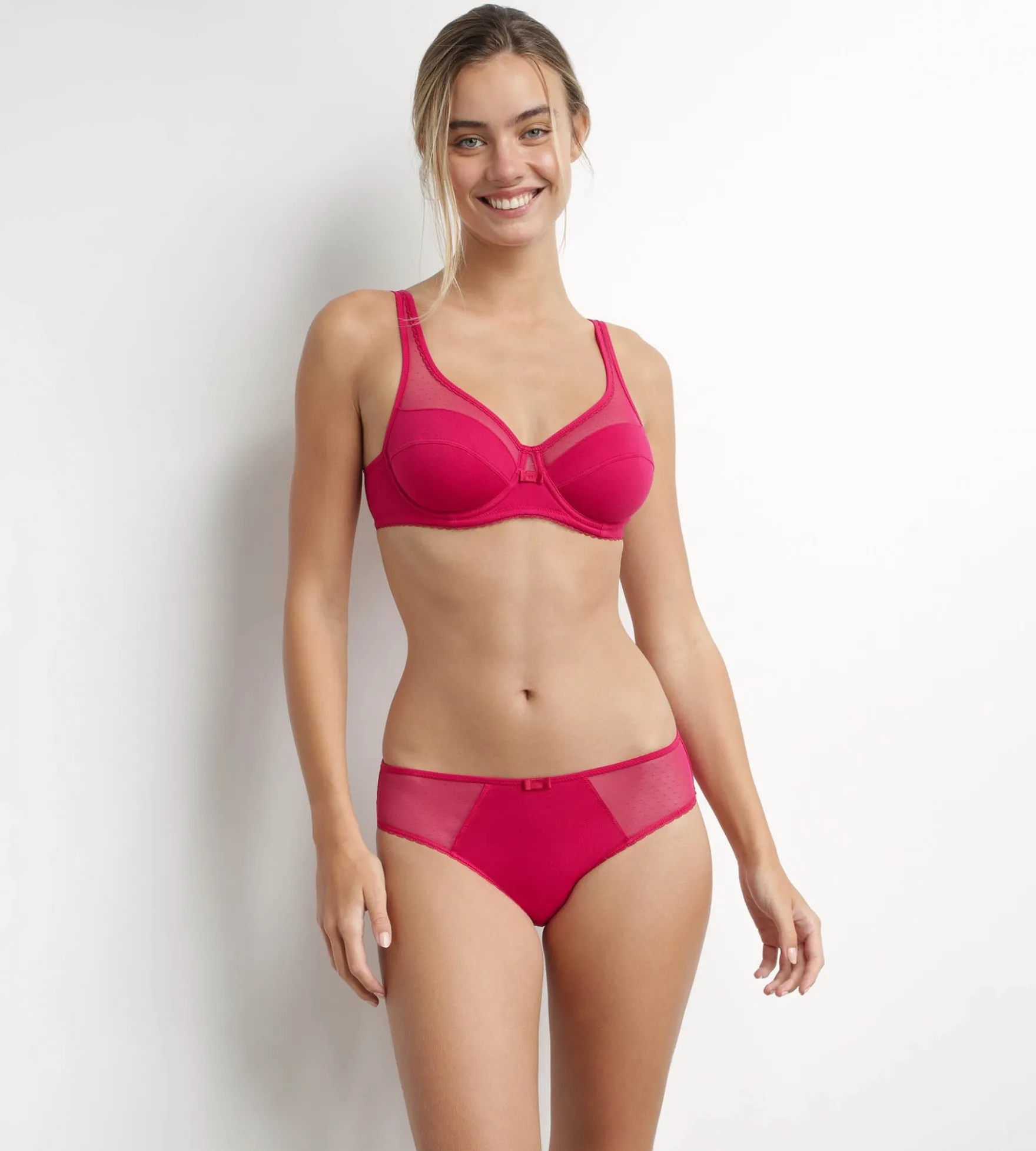 Soutien-gorge emboîtant avec armatures Rouge Generous Coton Bio Dim