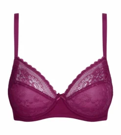 Soutien-gorge emboîtant dentelle et résille florale fruits rouges Dim Féminine