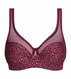 Soutien-gorge emboîtant en microfibre et tulle Rouge Marron Generous