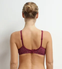 Soutien-gorge emboîtant en microfibre et tulle Rouge Marron Generous