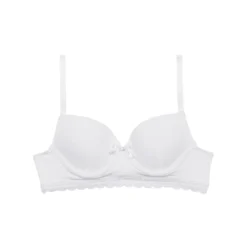 Soutien-gorge fille à coques moulées en coton stretch Blanc Dim Trendy