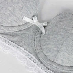 Soutien-gorge fille à coques moulées en coton stretch Gris Dim Trendy