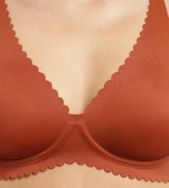 Soutien-gorge foulard à armatures en microfibre brun Body Touch