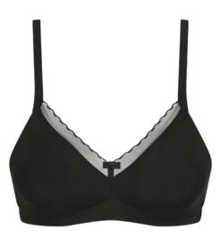 Soutien-gorge sans armature en microfibre et tulle Noir Daily Confort