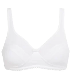 Soutien-gorge sans armatures à plumetis Blanc Generous Coton Bio