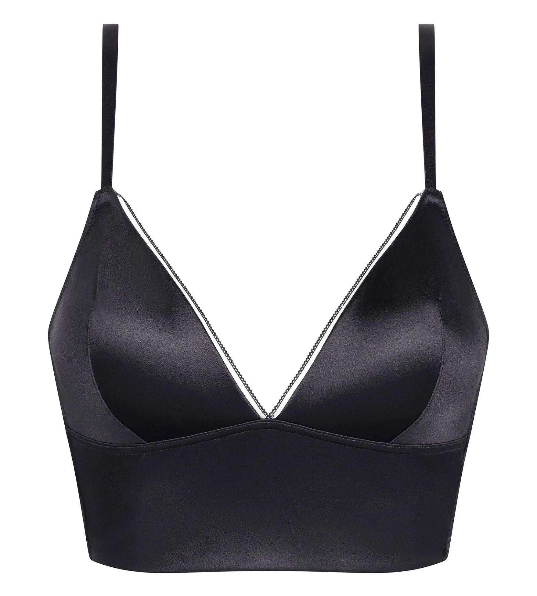 Soutien-gorge triangle ampliforme en microfibre satinée Gris Dim Chéri