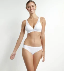Soutien-gorge triangle avec mousses en microfibre Blanc Daily Dentelle