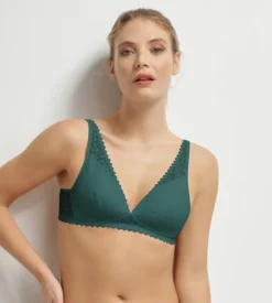 Soutien-gorge triangle avec mousses en microfibre vert Daily Dentelle