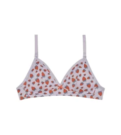Soutien-gorge triangle coton stretch sans armature Fraises Les Pockets