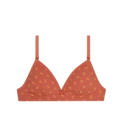 Soutien-gorge triangle fille motif cerise Jaune Les Pockets