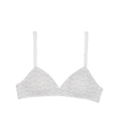 Soutien-gorge triangle imprimé logo blanc DIM Touch Girl