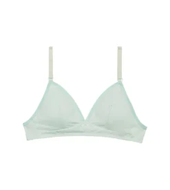 Soutien-gorge triangle sans armature en coton bio Bleu Pastel Skin Care