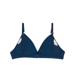 Soutien-gorge triangle sans armature en coton bio Bleu Marin Skin Care