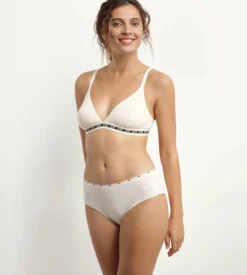 Soutien-gorge triangle sans armature en coton modal Beige Dim Icons Essentiel