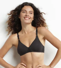 Soutien-gorge triangle sans armature en coton Noir Dim Daily