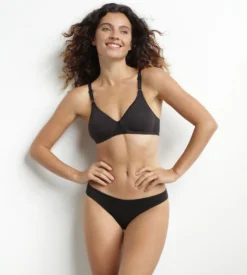 Soutien-gorge triangle sans armature en coton Noir Dim Daily