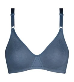 Soutien-gorge triangle sans armature coton Bleu Cendré Dim Daily