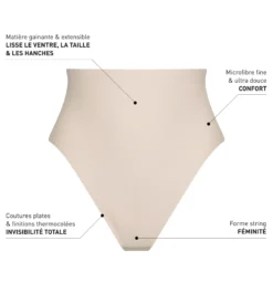 String effet sculptant femme taille haute sans couture Nude Dim Silhouette Invisible