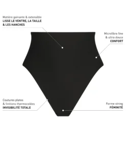 String effet sculptant femme taille haute sans couture Noir Dim Silhouette Invisible
