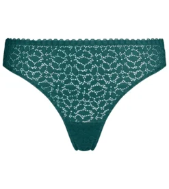 Tanga femme en dentelle vert émeraude Daily Dentelle