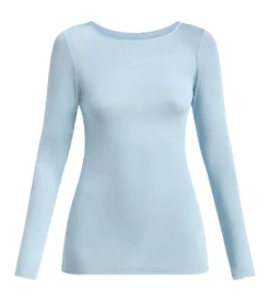 T-shirt col rond bleu satin Thermal Light