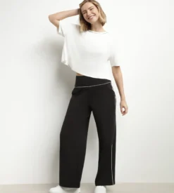 T-shirt de sport femme avec dos ouvert en viscose Écrue Dim Move