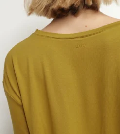 T-shirt de sport femme en viscose vert olive avec dos ouvert Dim Move