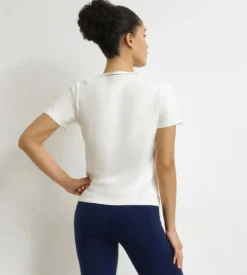 T-shirt de sport femme thermorégulateur en jersey Écru Dim Move