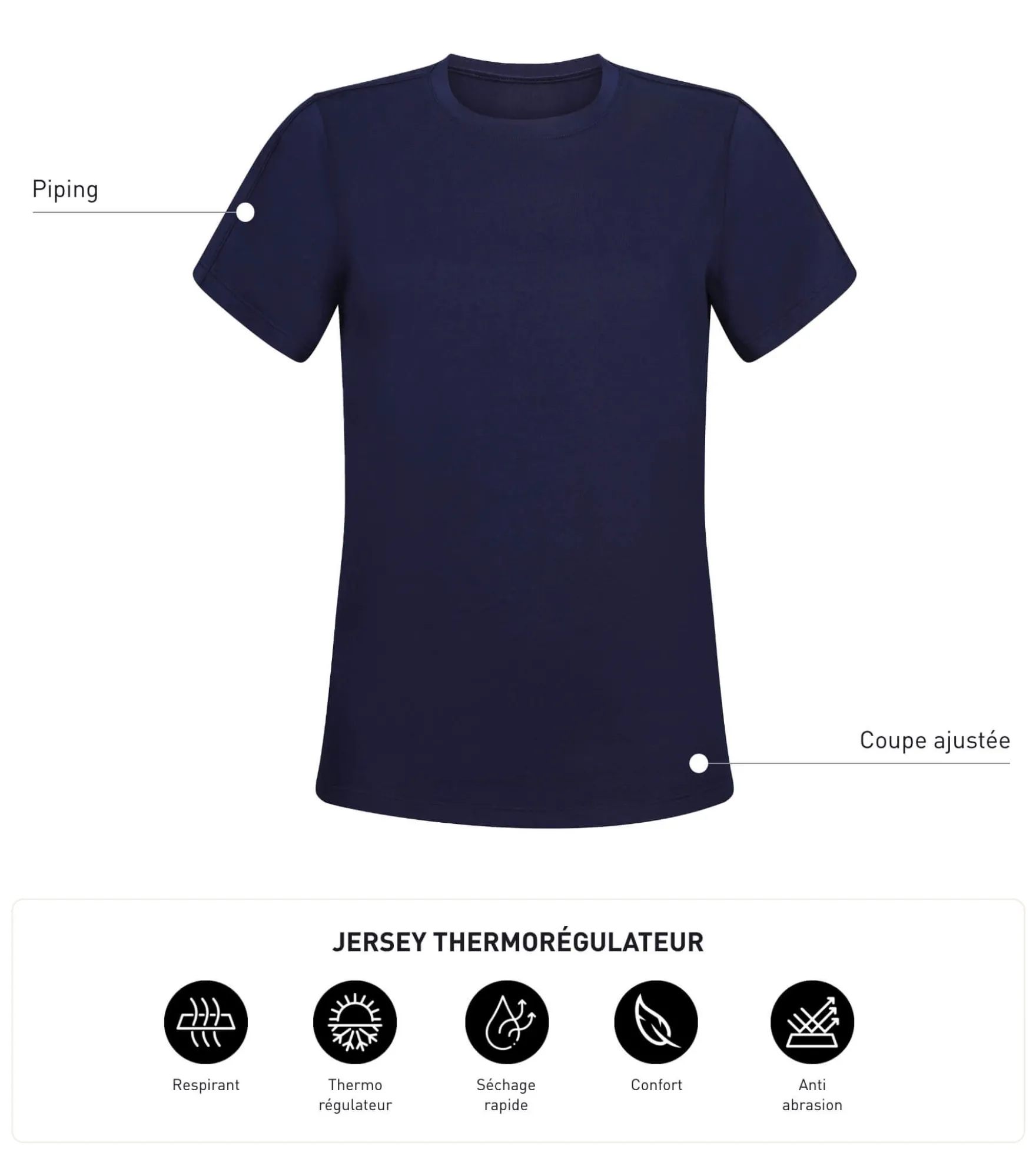 T-shirt de sport femme thermorégulateur Bleu Dim Move