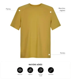 T-shirt de sport homme en matière aérée Olive Dim Move