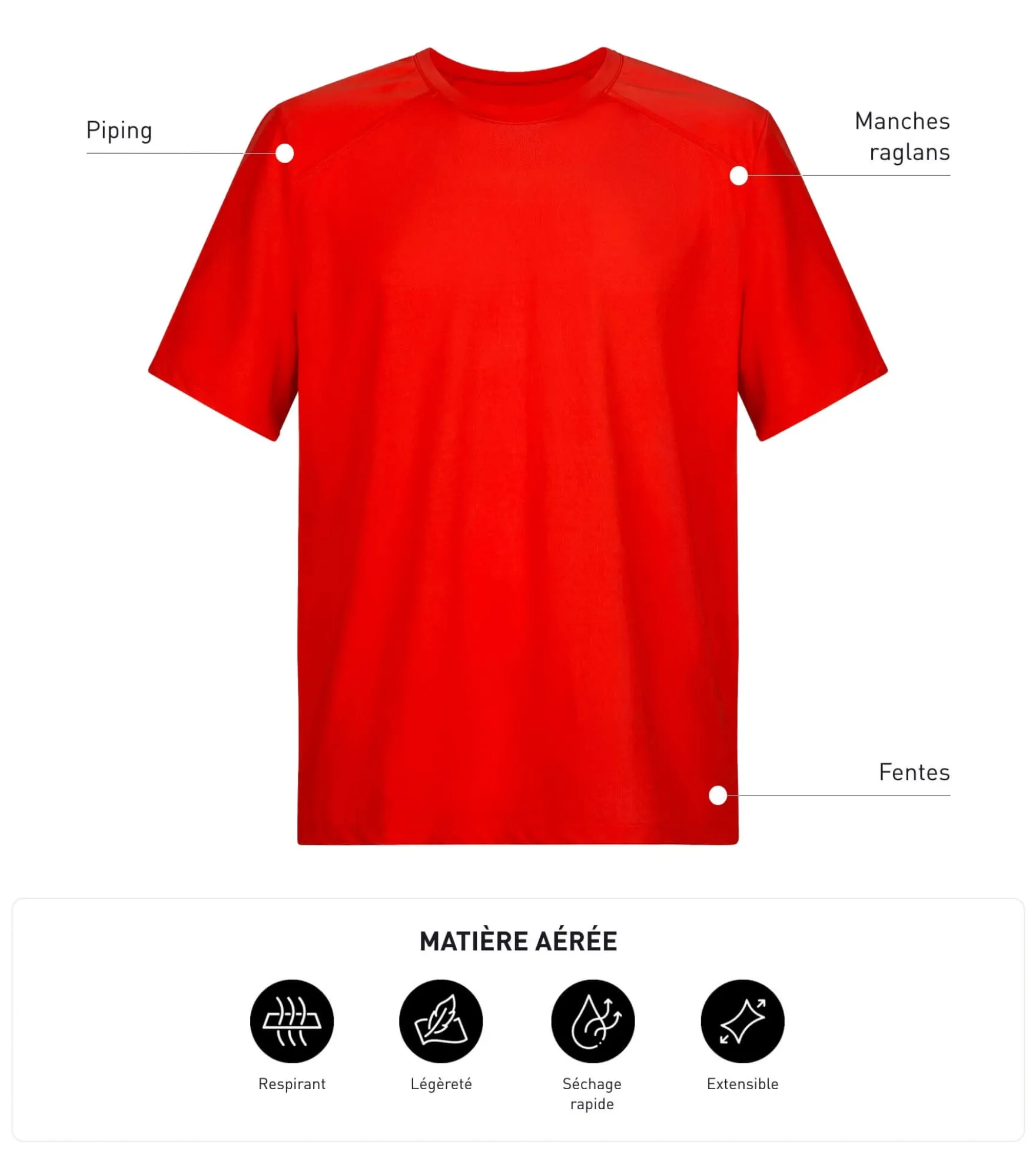 T-shirt de sport homme Orange Dim Move